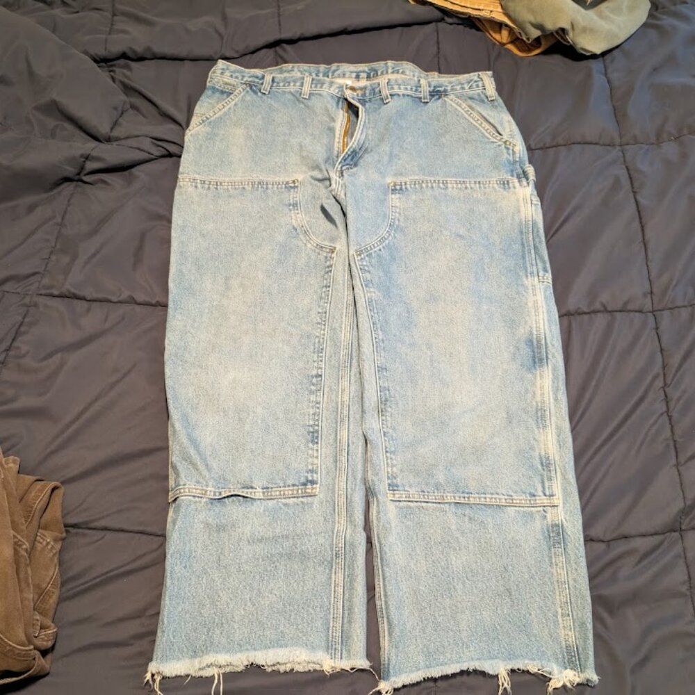 Light Wash Distressed Carhartt Jeans